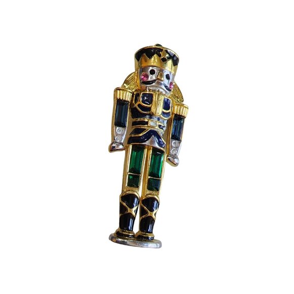 Vintage Signed Monet Enameled Nutcracker Brooch (A1593) - Picture 2 of 6